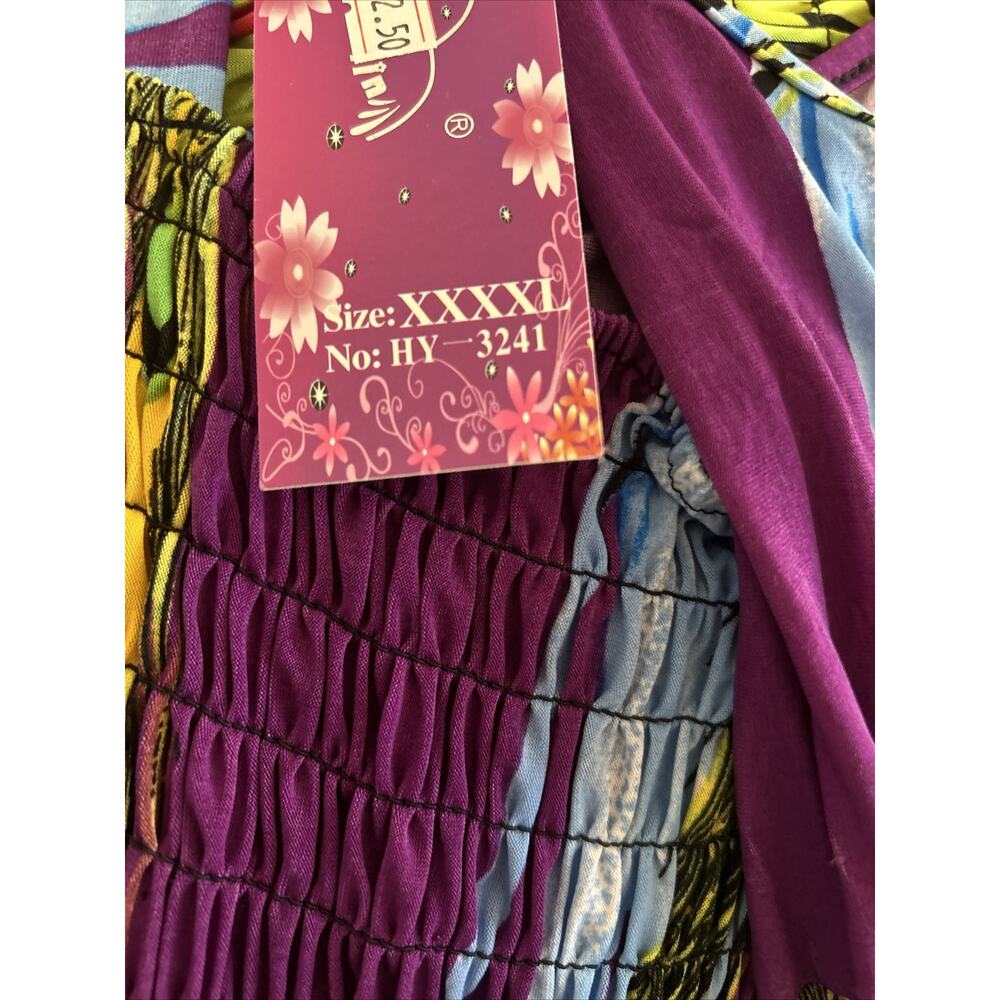 Women’s Purple Multi Color Summer Dress Long 4XL NWT - Picture 3 of 4